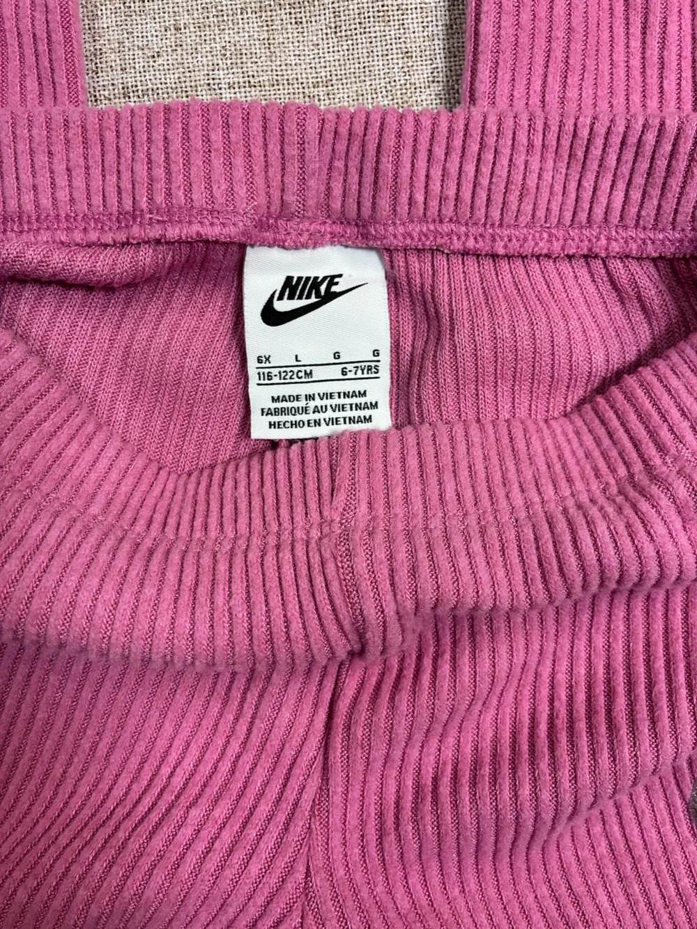 Nike Ribbed Pink Hoodie Sweatshirt for Women